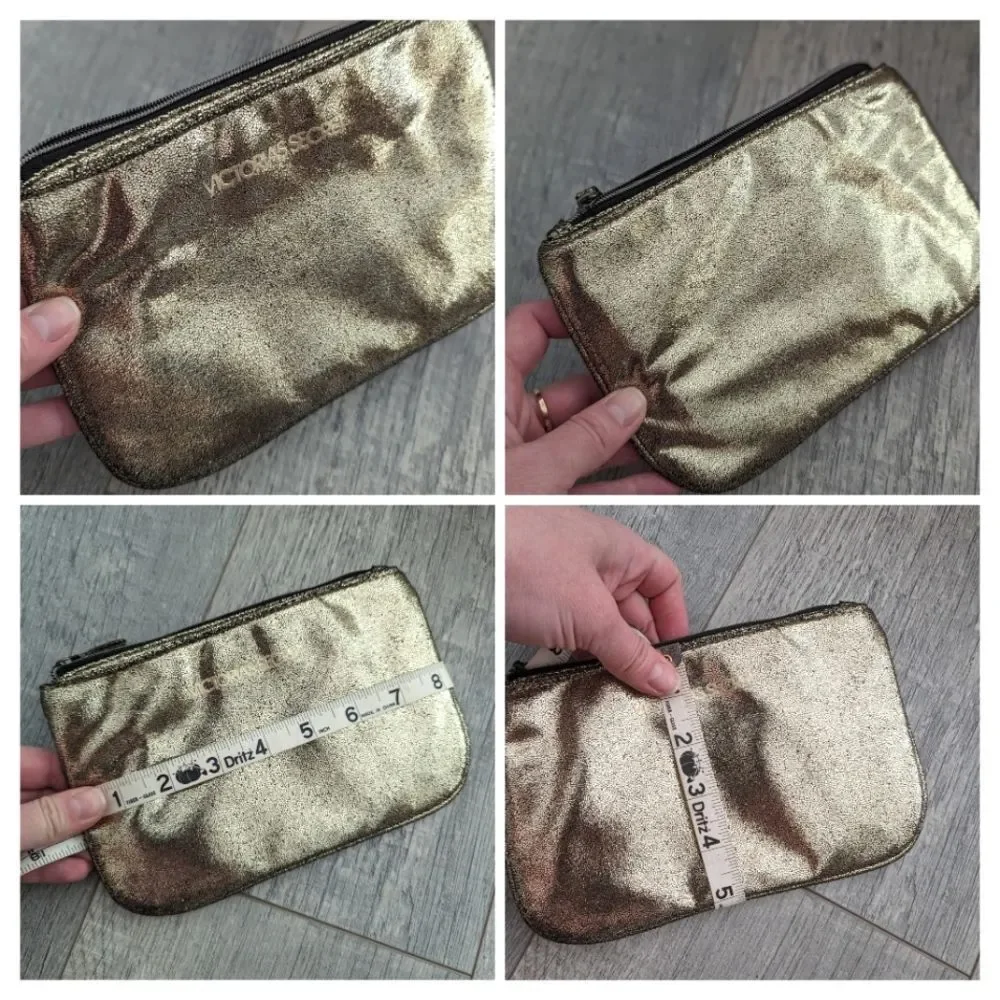 Victoria's secret Gold tote And cosmetic bag bundle